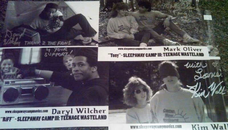 Signed Sleepaway Camp II and III promotional stills for a fan contest