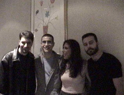 Jeff and the "HORROR" crew just before showtime. Left to Right: Jeff, Danny Lopes (star of DESECRATION and HORROR), Felissa, and director Dante Tomaselli.