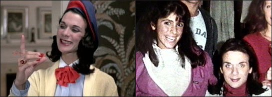Felissa Rose and Aunt Martha on the set of Sleepaway Camp