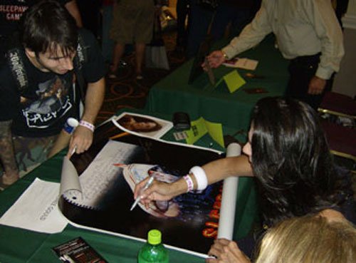 Aunt Martha signs an awesome poster!