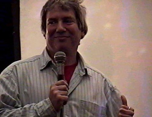 Robert, the PROUD PAPA of SLEEPAWAY CAMP on the mic!