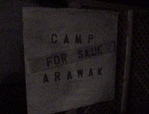 Check out this incredible CAMP ARAWAK SIGN replica made by DRAFTHOUSE owner, TIM LEAGUE, for the screenings!
