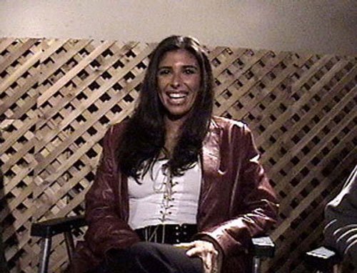 Felissa "Angela" Rose lounges at a good old-fashioned Texas B-B-Que before the first screening.