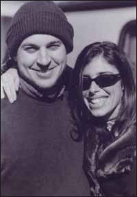 Felissa Rose and Josh Riebel posing on the Trite This Way set