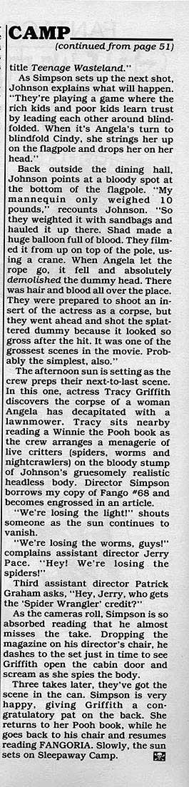 Sleepaway Camp II Fangoria coverage