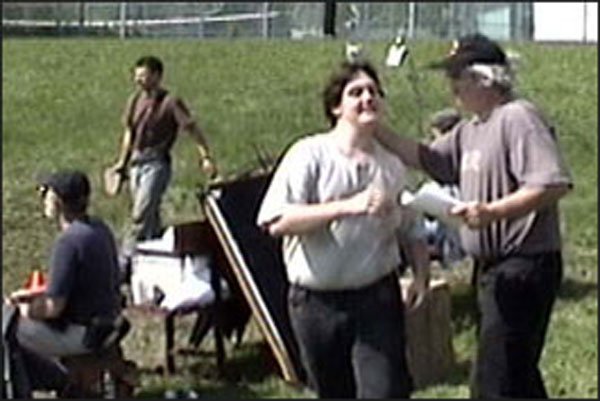Robert playfully bullies actor Michael Gibney on the set! Directors can be SO MEAN!