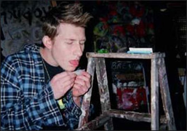 Meet "Weed" (played by CHILDREN OF THE CORN V's Adam Wylie)... he appears to be rolling something... Hmm, I wonder how he got his nickname?