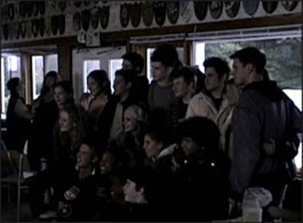 Some of the cast get together for some group photos after completing filming.