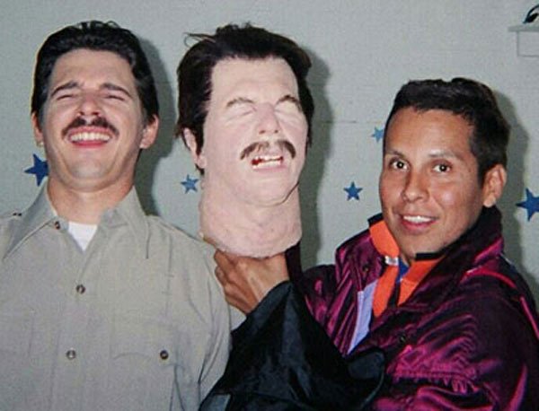 Sheriff Pete (Carlo Vogel) poses with his "dead head"