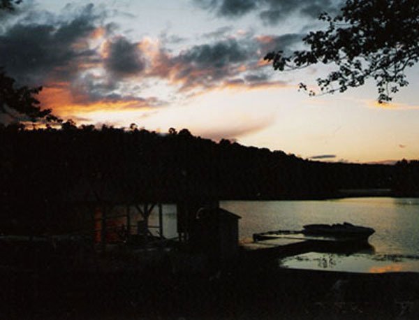Dusk by the boathouse
